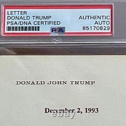 Autographe de Donald Trump PSA/DNA pour la naissance de Tiffany avec une note de remerciement signée par Marla