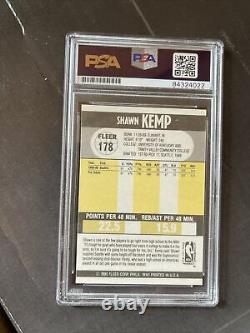 Autographié Shawn Kemp Signé 1990 Fleer Rookie Card Psa/adn Auto Gem Mint 10