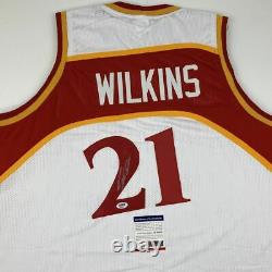 Autographié/signé Dominique Wilkins Atlanta White Basketball Jersey Psa/dna Coa
