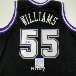 Autographié/signé Jason Williams Sacramento Black Basketball Jersey Psa/adn Coa