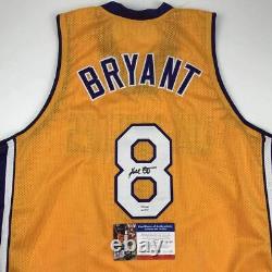 Autographié/signé Kobe Bryant #8 Los Angeles La Yellow Jersey Psa/dna Coa Auto