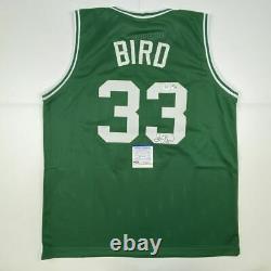 Autographié/signé Larry Bird Boston Green Basketball Jersey Psa/dna Coa Auto