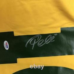 Autographié/signé Pele Brésil Yellow Soccer Futbol Jersey Psa/adn Coa Auto #2