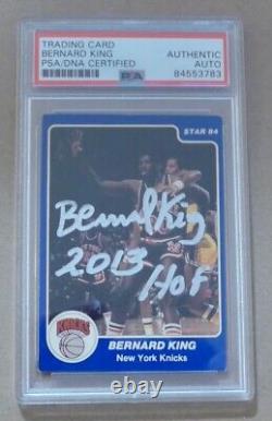 BERNARD KING, signé par lui-même, certifié par PSA/DNA, encapsulé 1983-84 STAR Co. NY Knicks
