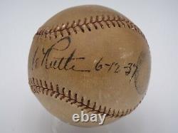 Babe Ruth 6-12-37 Autographe De Baseball Certifié Psa/dna