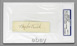 Babe Ruth A Signé Cut Belle Psa/dna Autographié Monnaie 9 Incroyable