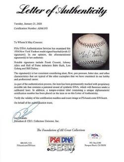 Babe Ruth Lou Gehrig +10 Yankees Signés Baseball Withcase Psa / Adn Ah41195
