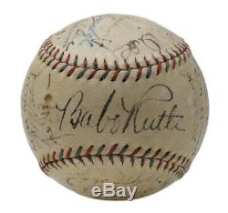 Babe Ruth Lou Gehrig 1933 Yankees Équipe Signé Oal Baseball +20 Psa / Adn Jsa