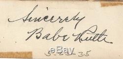 Babe Ruth Psa / Adn Certifié Authentique Fiche Signé Autographiés Mint Yankees