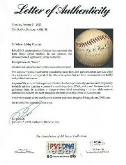 Babe Ruth Psa / Adn Certifié Authentique Unique Signé Baseball Autograph Yankees