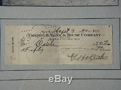 Babe Ruth Psa / Dna Certifié Authentique Chèque Signé Autographié Monnaie Yankees