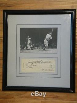 Babe Ruth Psa / Dna Certifié Authentique Chèque Signé Autographié Monnaie Yankees