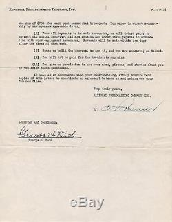Babe Ruth Signé Nbc Contrat De 1943 Psa / Dna Classé 10 Mint Certifié Autographié