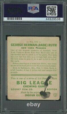 Babe Ruth Yankees Hof Signé 1933 Goudey #181 Psa Psa/adn 9 High Grade Auto