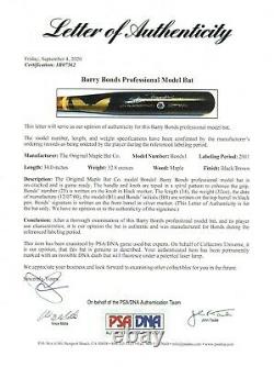 Barry Bonds Jeu Utilisé 2001 Autographe Sam Bat Psa / Adn Certifié Authentique Signé