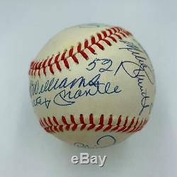 Belle Mickey Mantle Ted Williams 500 Home Run Club Signé Baseball Psa Adn