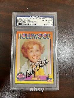 Betty White Signé 1991 Hollywood Autographied Card Psa/adn Auto #148