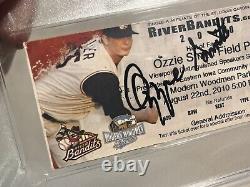 Billet d'entrée d'Ozzie Smith authentifié par PSA/DNA avec autographe des Cardinals de St Louis