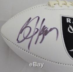 Bo Jackson Autographié Signé Logo White Footballeur Oakland Raiders Psa / Adn 72370