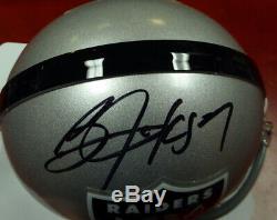 Bo Jackson Autographié Signé Oakland Raiders Mini Casque Psa / Adn 112502