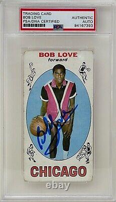 Bob Love Signé 1969 Topps Chicago Bulls Nba Rookie Basketball Card #78 Psa/adn