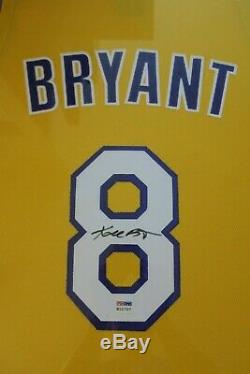 Bryant Encadré Signé Kobe Jersey Los Angeles Lakers # 8 Autographié Psa Adn Coa