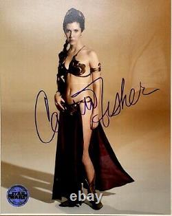 Carrie Fisher Signé Star Wars 8x10 Photo Opx Encadré Psa / Dna #ae92433 Grade 10