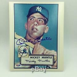 Carte Mickey Mantle Autographiée, 1952 Topps Rookie Autographiée, Photo 8x10 Photo: Psa, Adn Coa