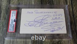 Carte d'index autographiée certifiée Fred Sasakamoose des Chicago Blackhawks par PSA/DNA