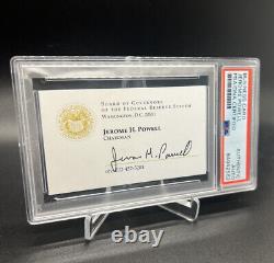 Carte de Visite Autographiée de Jerome Powell, Président de la Réserve Fédérale, Authentique PSA/DNA
