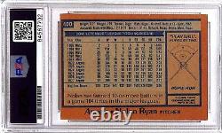 Carte de baseball autographiée Nolan Ryan 1978 Topps #400 PSA/DNA
