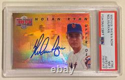 Carte de baseball signée NOLAN RYAN Upper Deck 1993 Then & Now PSA 7 PSA/DNA Auto 10.