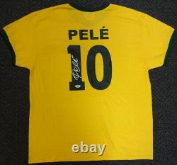 Cbd Brésil Pelé Autographié Jaune Copa Mundo Short Sleeve Jersey Psa/dna 100330