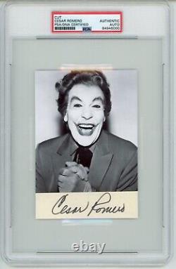 Cesar Romero a signé un autographe de The Joker Batman, encadré par PSA DNA.