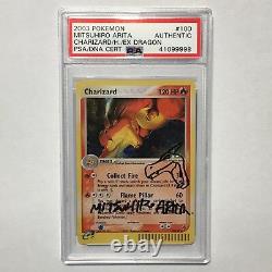 Charizard De Pokemon Psa / Adn Autograph # 100/97 Mitsuhiro Arita Ex Dragon