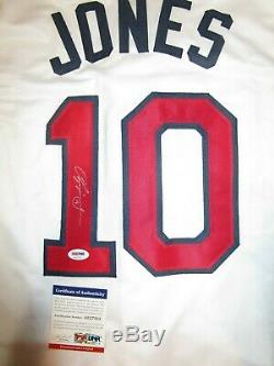 Chipper Jones Atlanta Braves Auto Autographié Signé Jersey Baseball Psa / Adn Coa