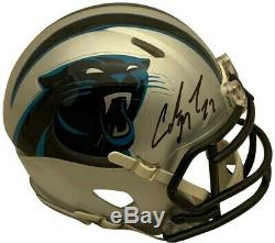 Christian Mccaffrey Autographié Carolina Panthers Football Mini Casque Psa Adn