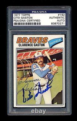 Cito Gaston a signé la carte de baseball Topps 1977 PSA/DNA autographiée Clarence slabbed