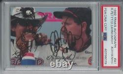 Dale Earnhardt Richard Petty Psa/dna Dual Signé 1992 Traks Carte #a1 Autographié