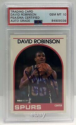 David Robinson Spurs Signé Autographié NBA Hoops #310 PSA/DNA 10 Auto ROOKIE