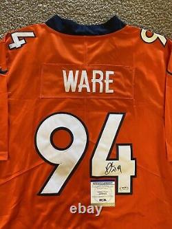 Demarcus Ware Autographié/signé Denver Broncos NFL Jersey Psa/dna Authentifié