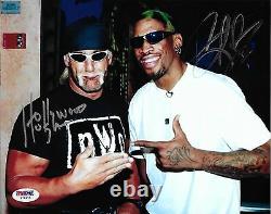 Dennis Rodman & Hulk Hogan Signed Nwo 8x10 Photo Psa/dna Coa Wwe Wcw Autograph