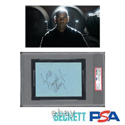 Denzel Washington a signé la page/découpée de l'album avec une dédicace BAS Beckett & PSA/DNA.