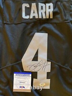 Derek Carr Autographié/signé Las Vegas Raiders NFL Jersey Psa/dna Authentifié