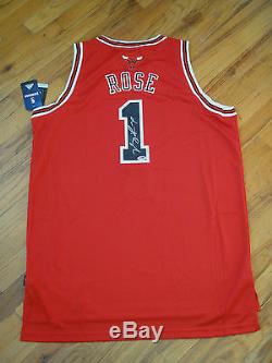 Derrick Rose Psa / Adn Signé Adidas Chicago Bulls Jersey Swingman Autograph Monnaie