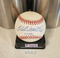 Eddie Matthews 512 Hrs Autographié Onl Rawlings Baseball Psa/adn Coa #10