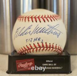 Eddie Matthews 512 Hrs Autographié Onl Rawlings Baseball Psa/adn Coa #10