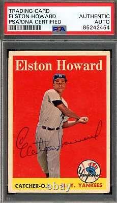 Elston Howard PSA DNA Signé 1958 Topps Autographe