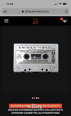 Eminem Signé Sslp20 Chrome Cassette Auto Seulement 99 Sold Out Psa / Adn Coa # Ah41012