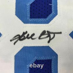 Framed Autographié/signé Kobe Bryant 33x42 Los Angeles Blue Jersey Psa/adn Coa
